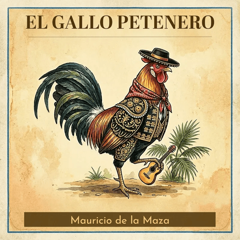 El Gallo Petenero — portada del álbum de Mauricio de la Maza