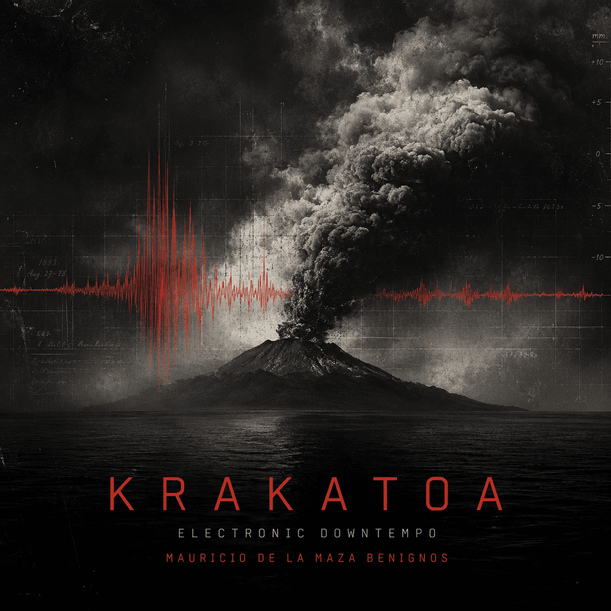 Krakatoa — portada del álbum de Mauricio de la Maza-Benignos